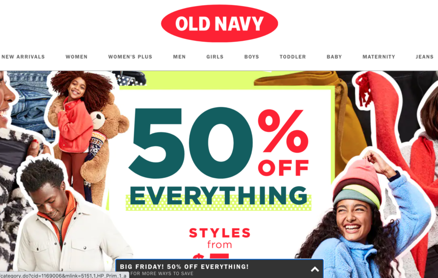 Old Navy Holiday Sale - Website - The F Word - Tamela Davis